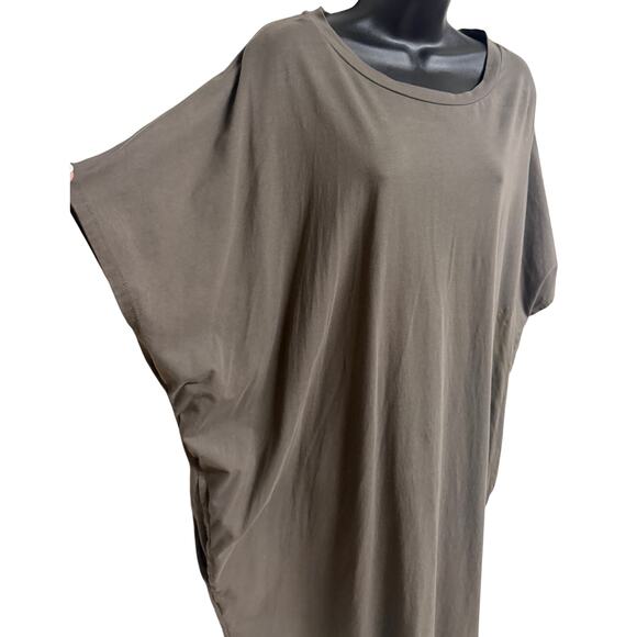 Tanoa Women Plus Tunic Dress 4XL 4X Gray Taupe Dolman Sleeve Tropical Samoan EUC - Picture 3 of 9